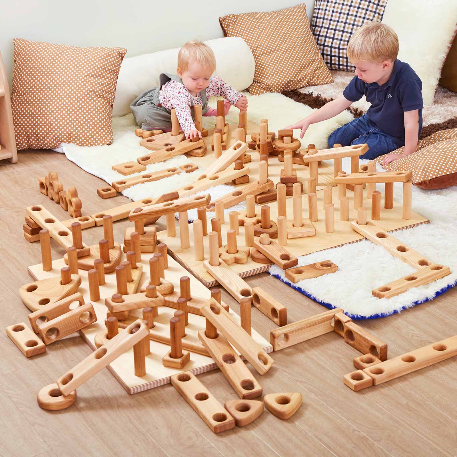 TTS Giant Wooden Stack and Build Construction Set